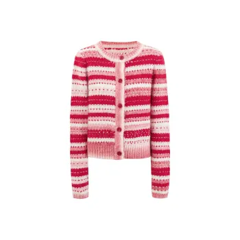 Self Who Knitwear Women's White With Transparent Red