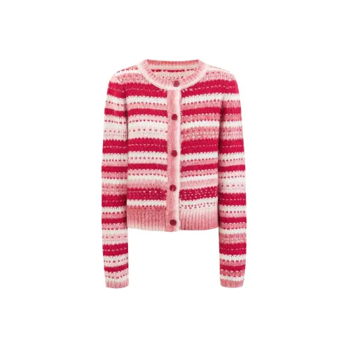 Self Who Knitwear Women's White With Transparent Red