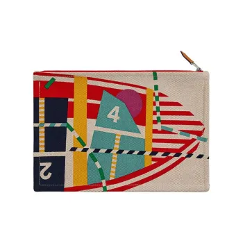 HERMES Optimist Cotton Storage Bag Unisex Rouge