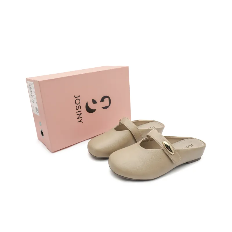 JOSINY Leather Patchwork Abrasion Resistant Slip Resistant Quick Dry Closed Toe Slippers Women's Khaki-0