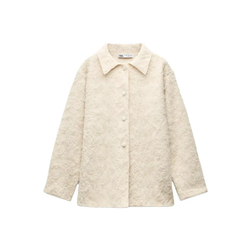 ZARA Jackets Coats Women's White-0