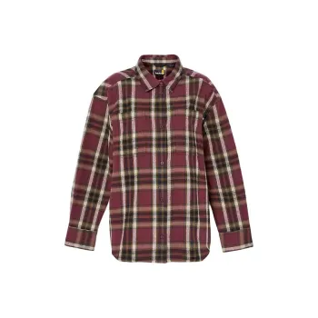 Timberland Flannel Overshirt Shirt Women's Burgundy