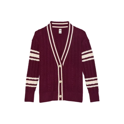 Victoria's Secret PINK Collegiate Cable Knit Oversized Cardigan/Wild Rose Knitwear Women's Wild Rose