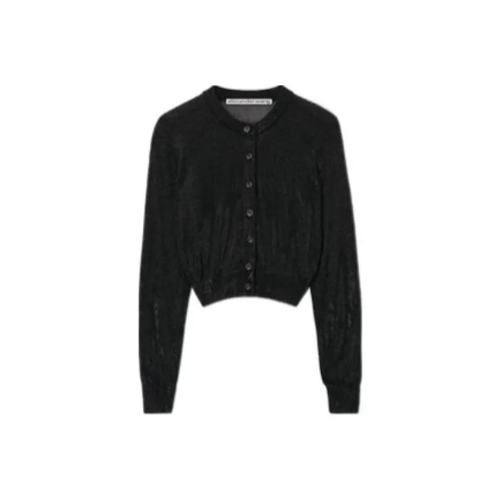 alexander wang Glossy Effect Cropped Cardigan-0