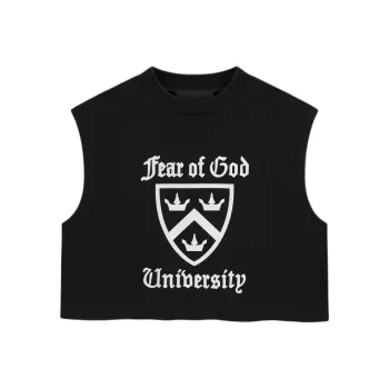 Fear Of God Essentials Women's Tri Blend Cropped Muscle Tee FW24 Black