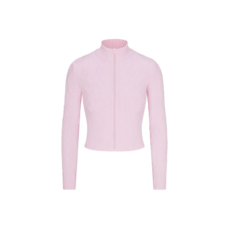 SKIMS FW24 Winter Warm Collection SWEATER KNIT ZIP UP Knitwear Women's BABY PINK/Light Pink-0
