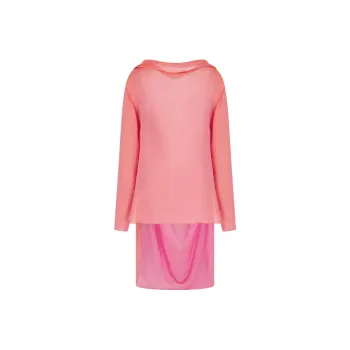 GIORGIO ARMANI Two tone Silk Chiffon Long Shirt
