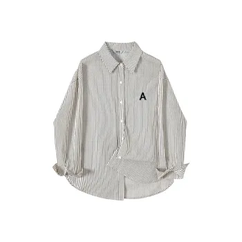 TOUCH Shirt Women's Beige With Black Stripes
