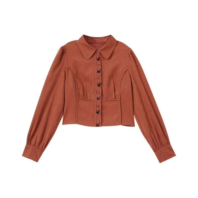OUNIXUE Shirt Women's Rusty Red-0