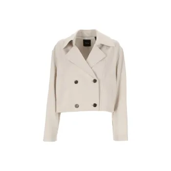 THEORY Admiral Crepe Double-Breasted Crop Trench Coat