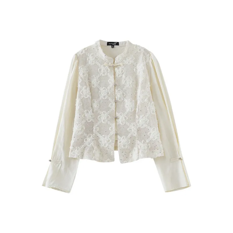 OUNIXUE Shirts Women's Apricot-0