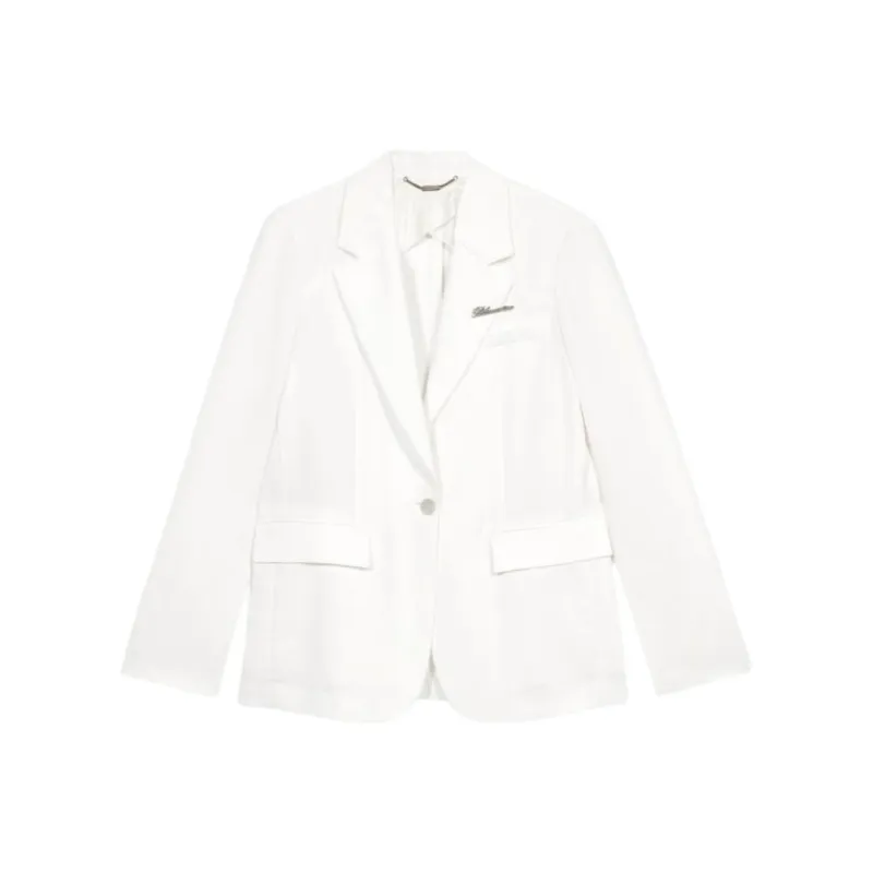 Blumarine Logo lettering Single breasted Blazer-0