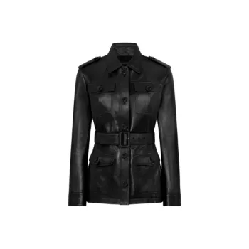 TOM FORD Shiny Plonge Belted Safari Jacket