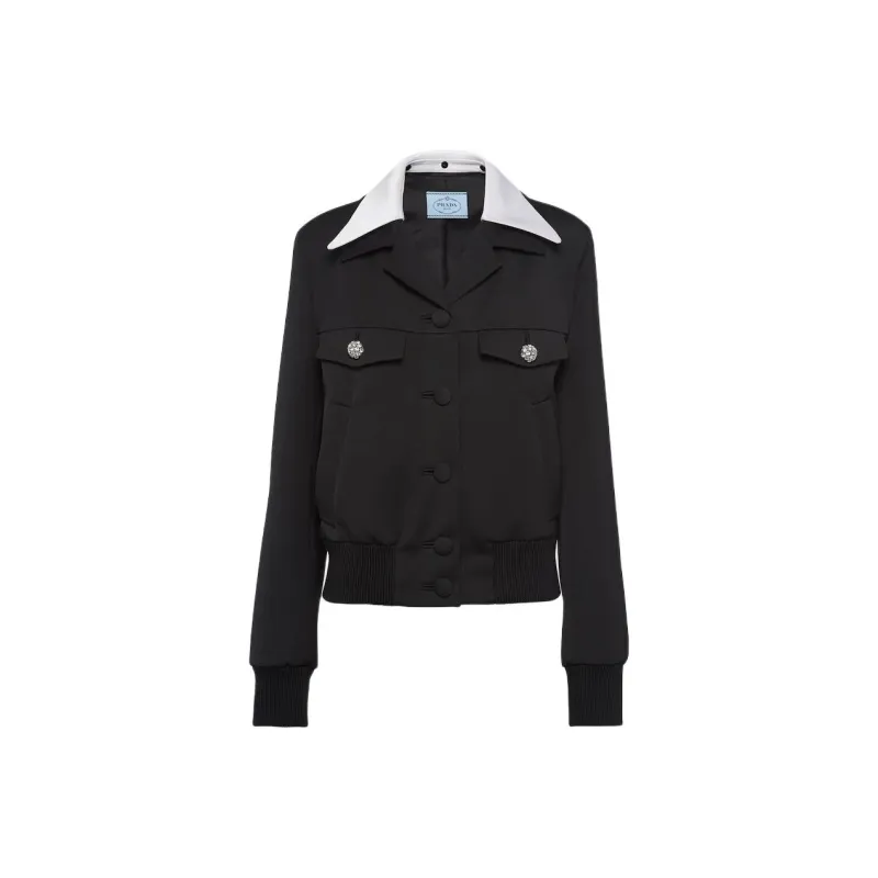 PRADA Embellished Button Up Bomber Jacket-0