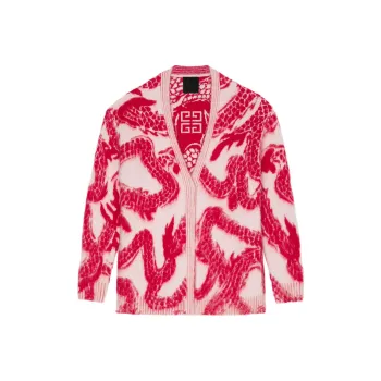 Givenchy Easy Fit V Neck Cardigan 'Old Pink'