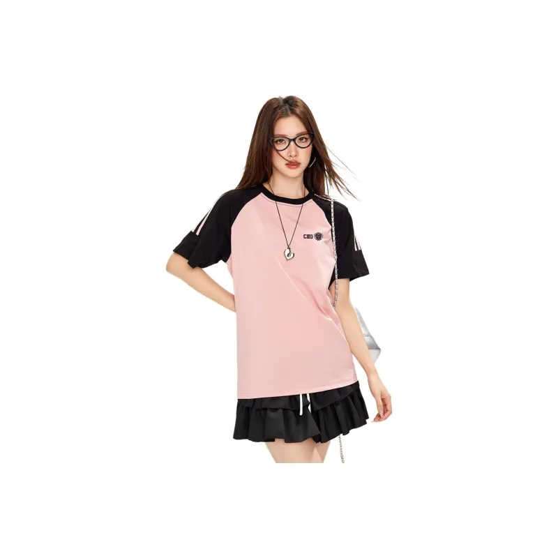  CHOCOOLATE T Shirt Women's PKX/Black & Pink-1