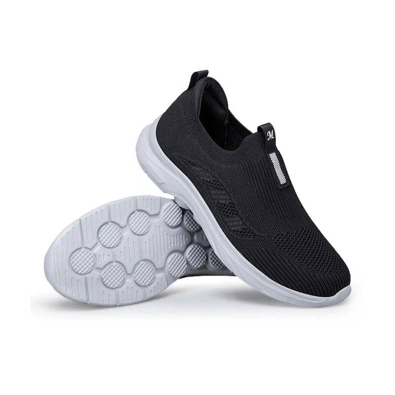Kuding Elderly Shoes Soft Sole Comfortable Slip on Breathable And Lightweight Low Top Casual Shoes Unisex-27