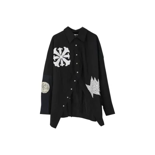 AMBUSH OFF SHOULDER PATCHWORK SHIRT Shirt Women's Black