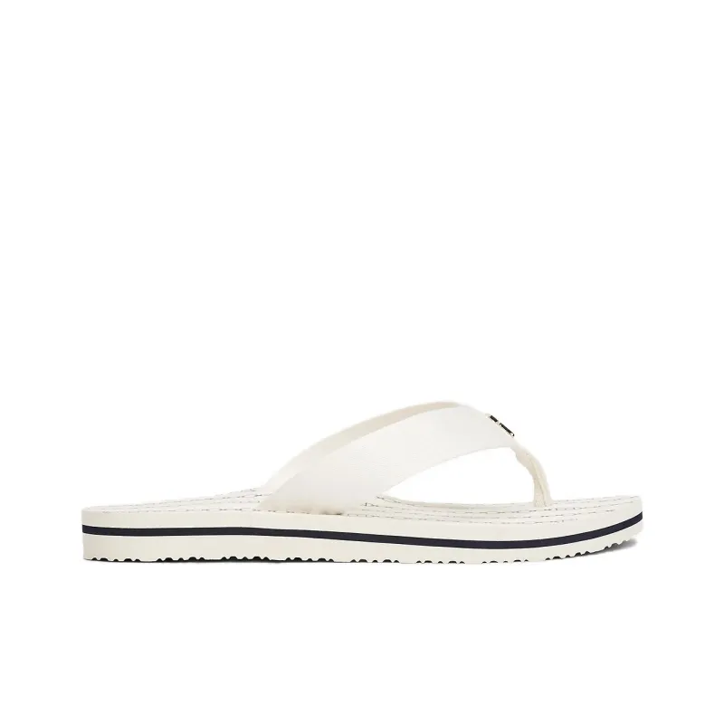 Tommy Hilfiger TH Monogram Flip Flops Women's Beige-1
