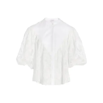 Giambattista Vall Embroidered Lace Blouse