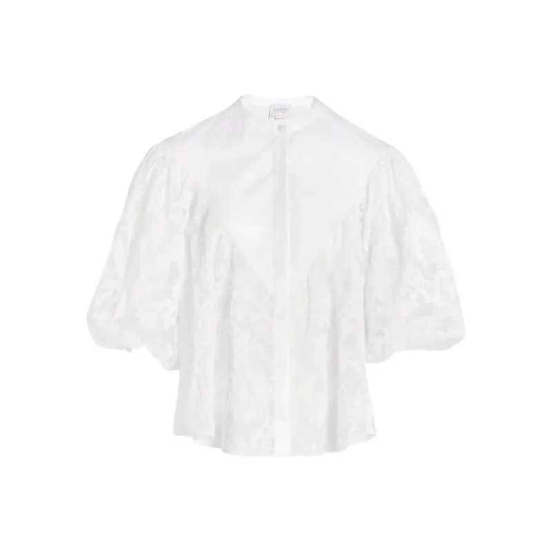 Giambattista Vall Embroidered Lace Blouse-0