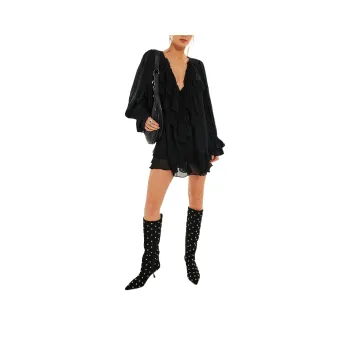 FREE PEOPLE Prairie Dust Romper Bodysuits Women's Black