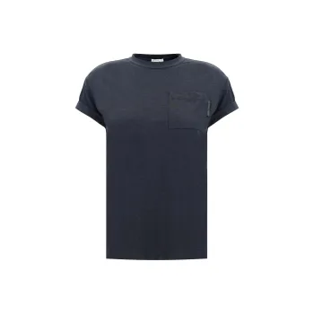 Brunello Cucinelli Rolled Sleeved Straight Hem T-Shirt