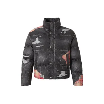 YADcrew Down Jacket Unisex Black