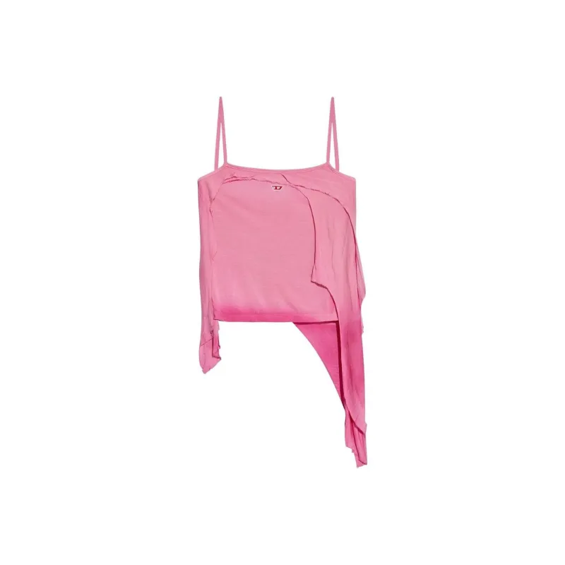 DIESEL T Malo D Embroidered Patch Asymmetric Top-0