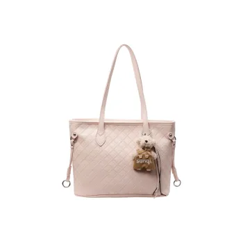 Yalu PU Tote Bag, Shoulder Bag Women's Pink/Black/White & Khaki/White & Pink