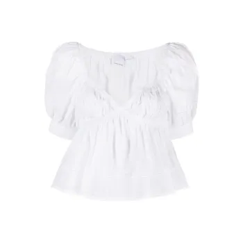 PINKO Sweetheart neck Cotton Blouse