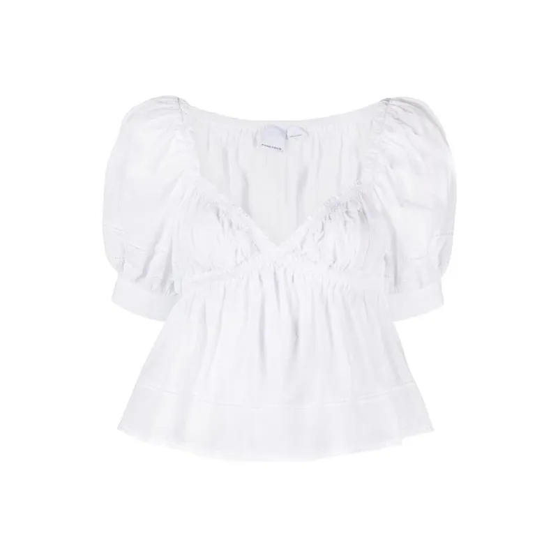 PINKO Sweetheart neck Cotton Blouse-0