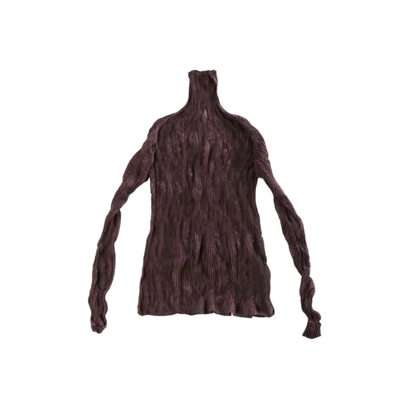ISSEY MIYAKE Chiffon Twist 1 Top 'Nasu Brown'-0