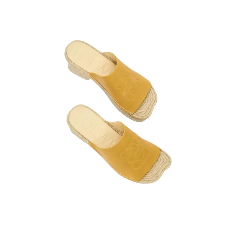 LOEWE Petal Slide Slippers 8cm Women's Yellow-3