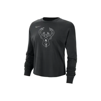 Nike Milwaukee Bucks Courtside Women's Nike Nba Shine Boxy Long Sleeve T Shirt