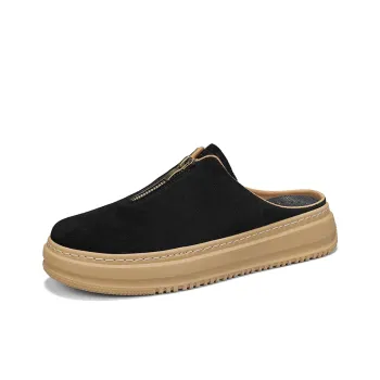 ENRICO COVERI Rubber Sole Quiet, Odor Resistant, Slip Resistant Closed Toe Slippers Men's