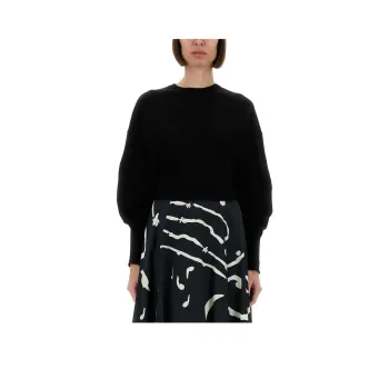Alysi Long Sleeved Crewneck Cropped Sweater