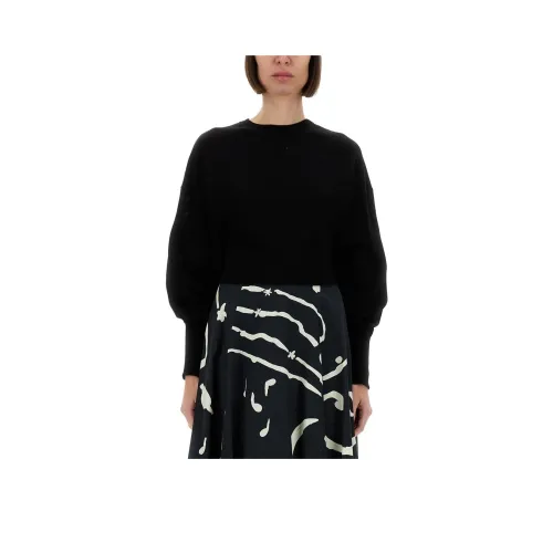 Alysi Long Sleeved Crewneck Cropped Sweater