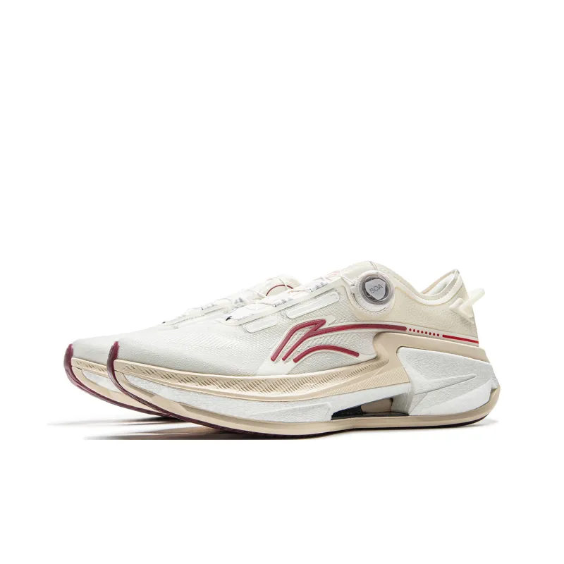 LiNing Liuliu 8 PRO Cushioning, Slip Resistant, And Abrasion Resistant Low Top Carbon Plate Running Shoes Men's Ecru-2