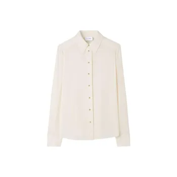 St. John Topstitch-detail Silk Blouse