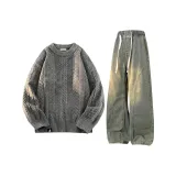Set (Fleece-Lined Dark Gray+Yellow Mud)