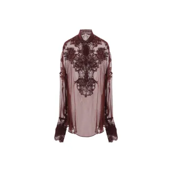 ERMANNO SCERVINO Floral-Applique Sheer Blouse