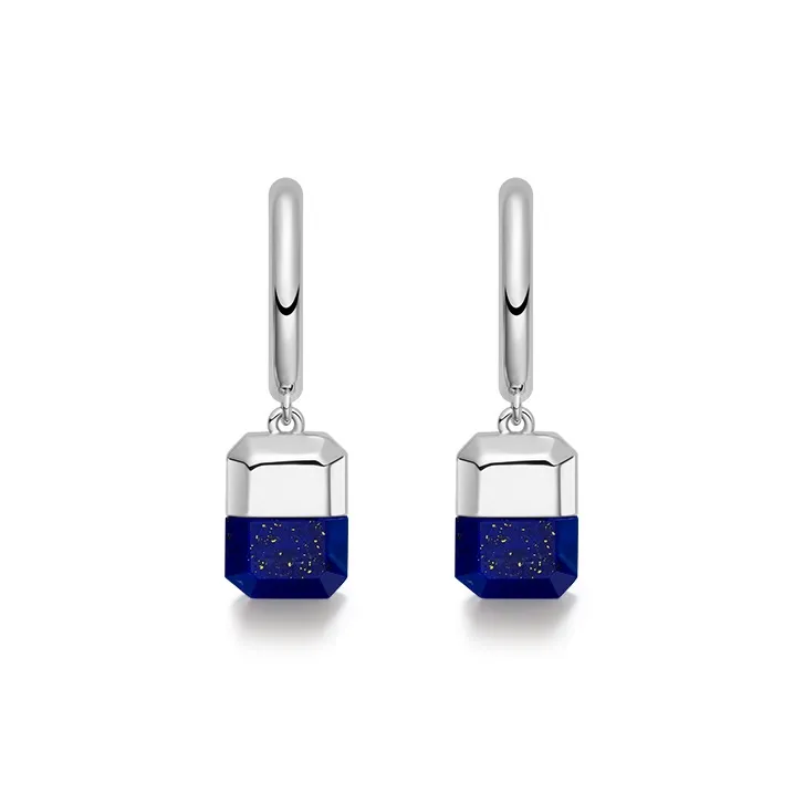 HEFANG Candy Series Copper Alloy Lucky Sugar Cube Hoop Earrings Women's-8