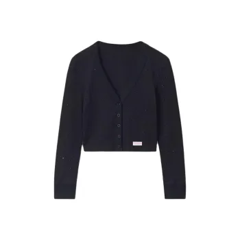 Alexander Wang Button Up Cropped Ribbed Cardigan