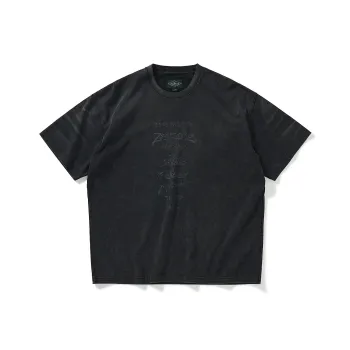 714STREET Crew Neck Short Sleeved T Shirts, 280G Heavyweight, 100% Cotton Unisex Black