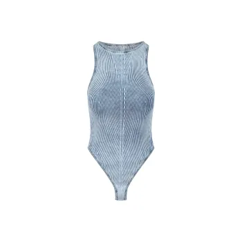 DIESEL M Tansy Sleeveless Crewneck Denim Bodysuit