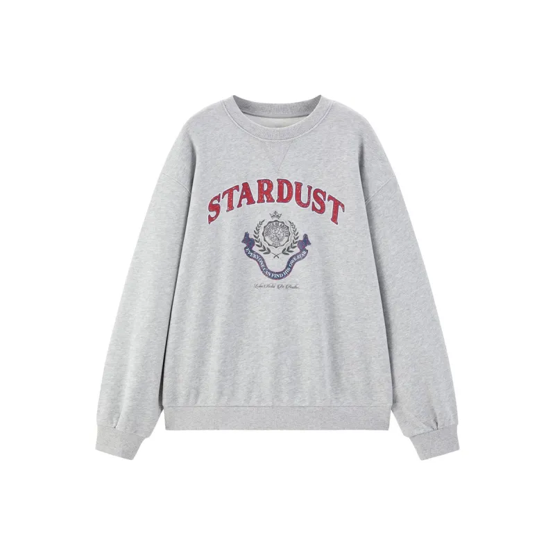 LEDIN Sweatshirt Women's Plain Gray-0
