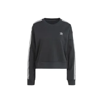 Adidas Originals Women's 3 Stripes Crew Sweatshirt Black