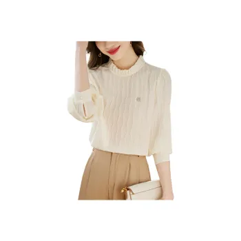 Korean Style Chiffon Shirts Women's White