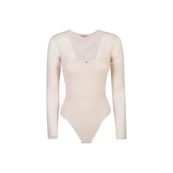 Elisabetta Franchi Herringbone Pattern Long Sleeved Bodysuit